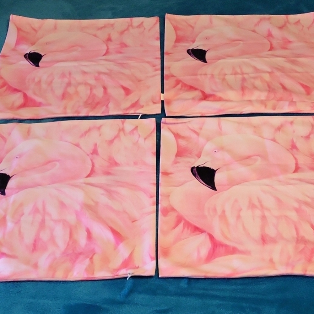Flamingo Pillow Covers 18x18 Set Of 4 - Picture 5 of 5